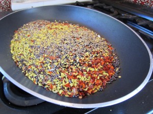 toasting the spices